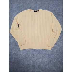 Women's VTG Wainscott  Size Medium Yellow Cable Knit Sweater